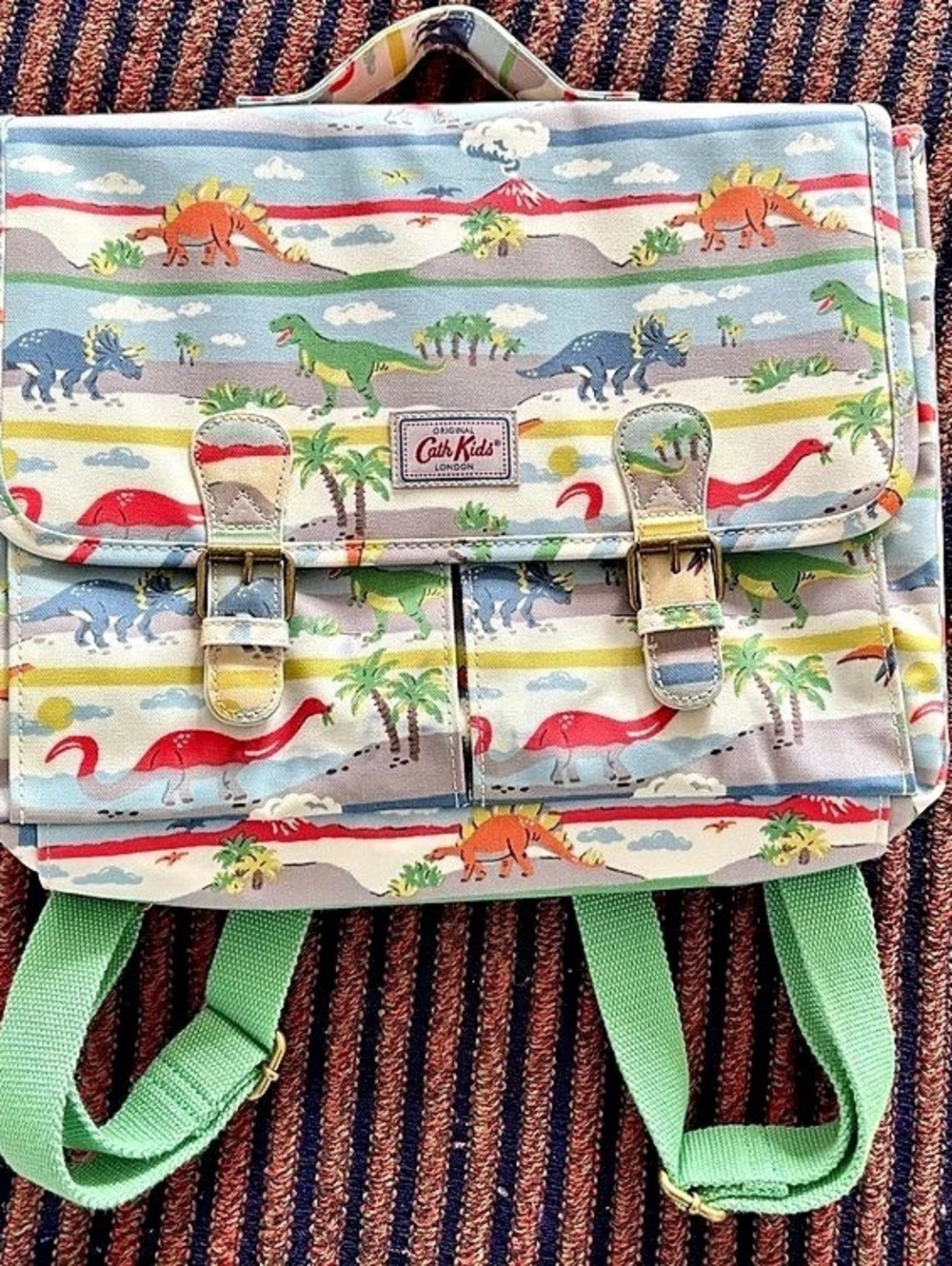 Cath Kidston Dinosaur Print Backpack in Green & Multicolor